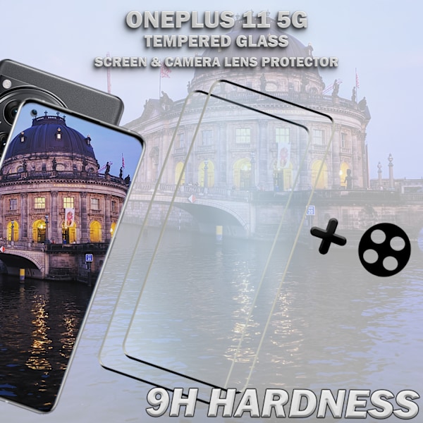2-Pack ONEPLUS 11 Näytönsuoja & 1-Pack linssinsuoja - Karkaistu Lasi 9H - Super laatu 3D