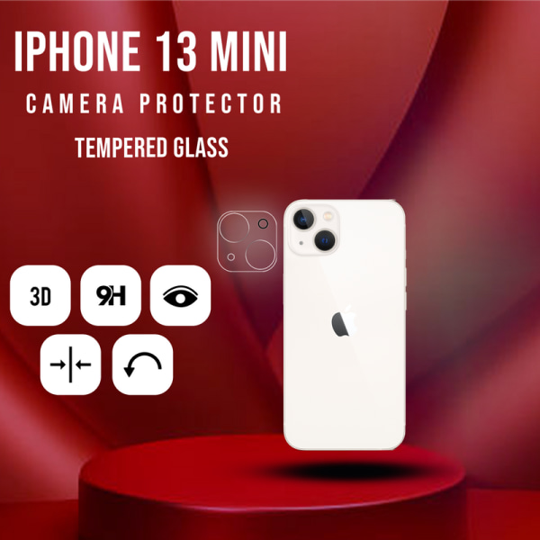 Linsskydd iPhone 13 Mini Kamera - Härdat Glas 9H - Super 3D