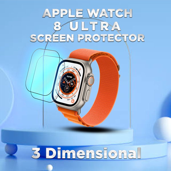 2-Pack APPLE WATCH 8 ULTRA 49MM Näytönsuoja - Karkaistu Lasi 9H - Super laatu 3D