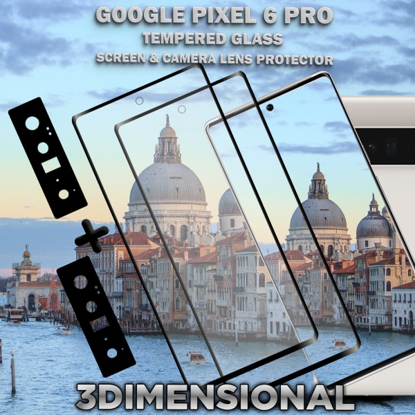 2-Pack Google Pixel 6 Pro Skärmskydd & 2-Pack linsskydd - Härdat Glas 9H - Super kvalitet 3D