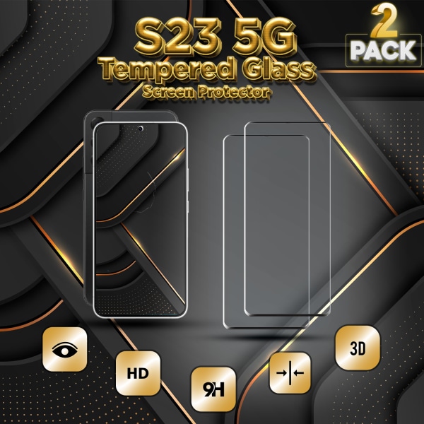 2-Pack Samsung S23 5G - 9H Härdat Glass - 3D Super Kvalitet Skärmskydd