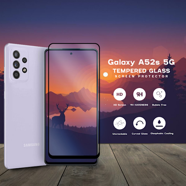 Samsung Galaxy A52s 5G - Härdat glas 9H - Super kvalitet 3D