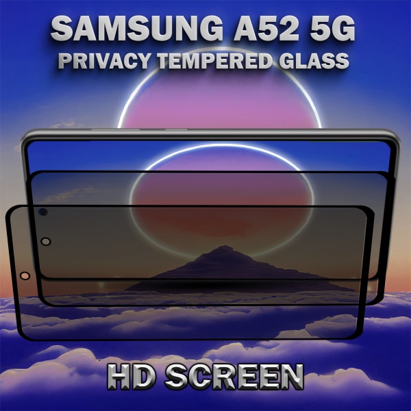 2-Pack Privacy Skärmskydd For Samsung A52 (5G) - Härdat Glas 9H - Super Kvalitet 3D