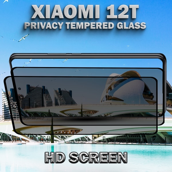 2-Pack Privacy Skärmskydd For Xiaomi 12T - Härdat Glas 9H - Super Kvalitet 3D