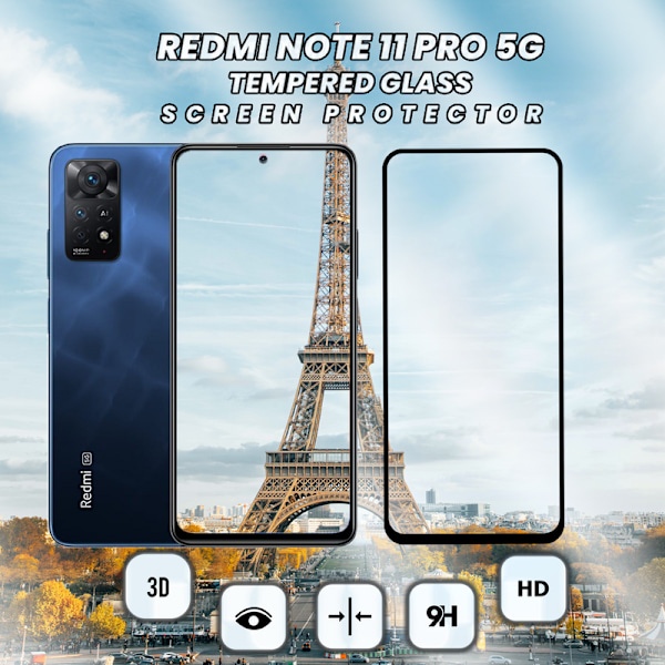 Xiaomi Redmi Note 11 Pro 5G - Härdat glas 9H-Super kvalitet 3D