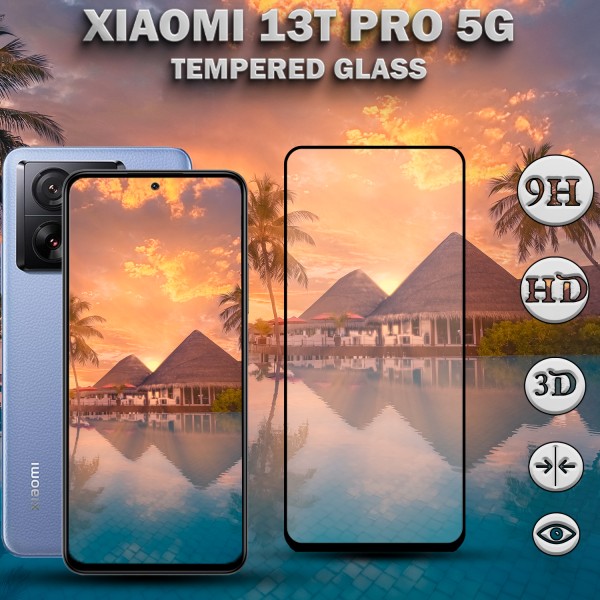 Xiaomi 13T Pro 5G - Härdat glas 9H - Super kvalitet 3D Skärmskydd