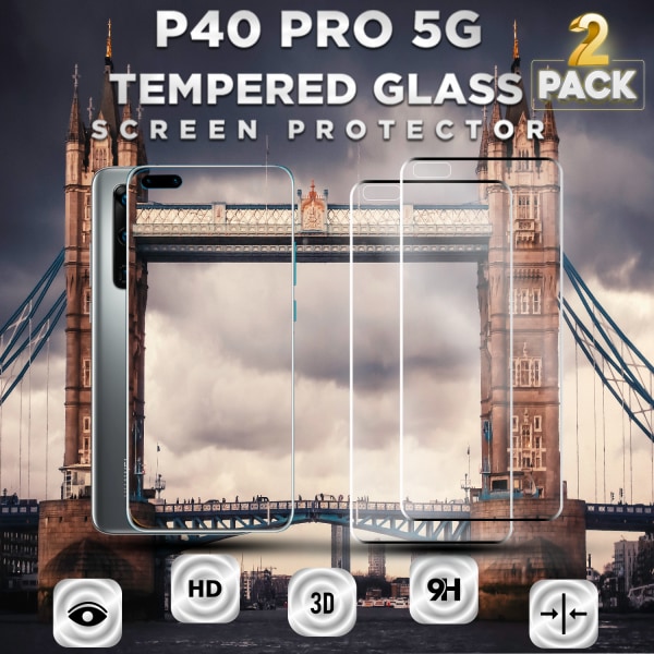 2-Pack Huawei P40 Pro 5G - Härdat Glas 9H – Super kvalitet 3D Skärmskydd