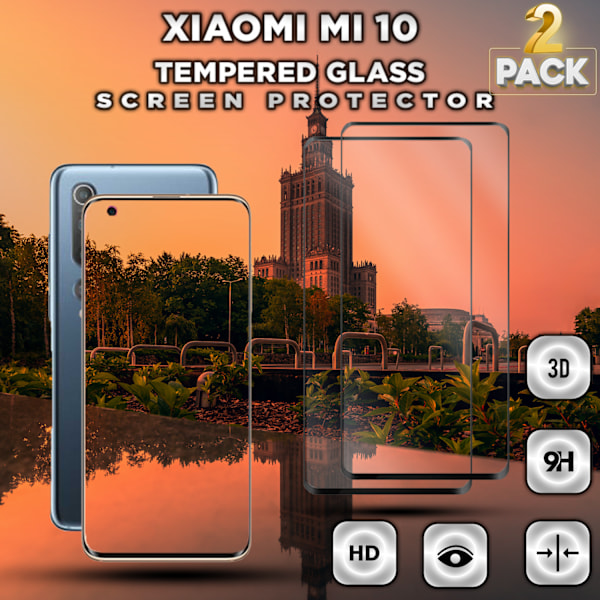 2-Pack XIAOMI MI 10 Skærmbeskyttelse - Hærdet Glas 9H - Super kvalitet 3D
