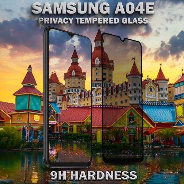 1-Pack Privacy Skärmskydd For Samsung A04E - Härdat Glas 9H - Super Kvalitet 3D