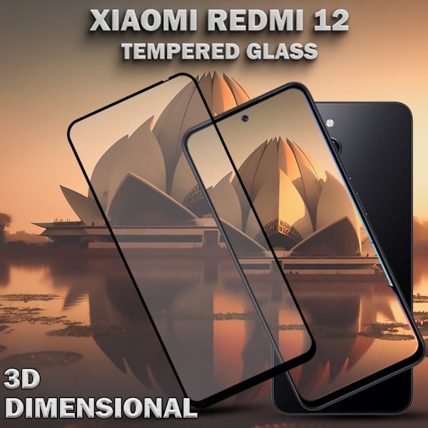 1-Pack XIAOMI REDMI 12 Skærmbeskyttelse - Hærdet Glas 9H - Super kvalitet 3D
