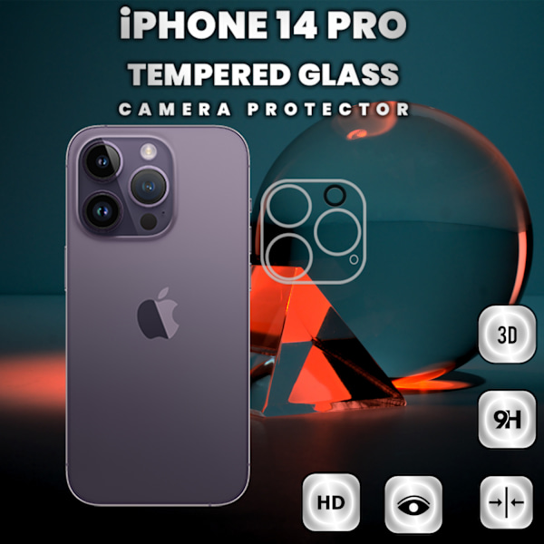 iPhone 14 Pro Linsskydd - 9H Härdat glas - Super kvalitet 3D Linsskydd
