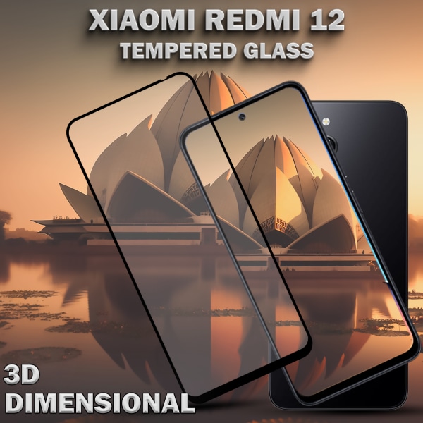 1-Pack XIAOMI REDMI 12 Skärmskydd - Härdat Glas 9H - Super kvalitet 3D
