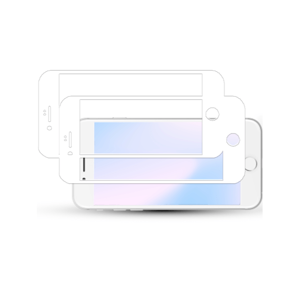 2-Pack IPHONE 8 WHITE Skærmbeskyttelse - Hærdet Glas 9H - Super kvalitet 3D