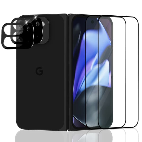 2-Pack Google Pixel 9 Pro Fold Skærmbeskyttelse & 2-Pack linsebeskyttelse - Hærdet Glas 9H - Super kvalitet 3D