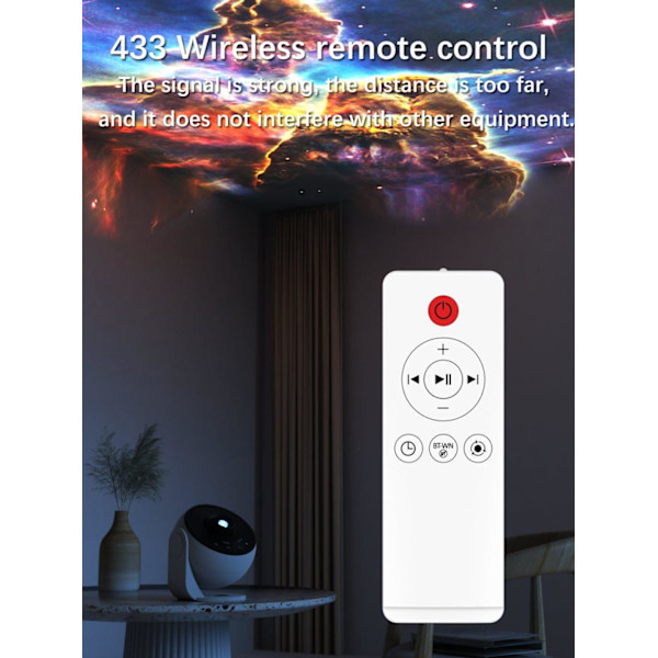 Realistisk Galaxy-projektor med färgglada ljuseffekter, timer & Bluetooth – Nattprojektor med meteoreffekt för barn & vuxna