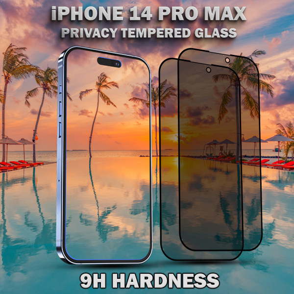 2-Pack Privacy Skärmskydd For iPhone 14 Pro Max - Härdat Glas 9H - Super Kvalitet 3D