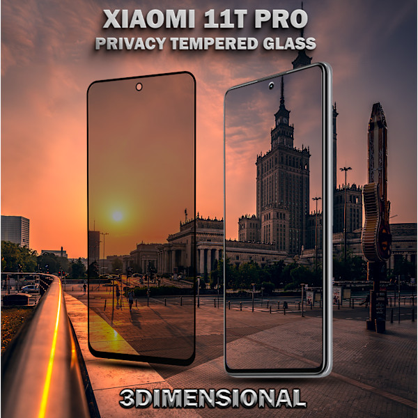 1-Pack Privacy Skärmskydd For Xiaomi 11T Pro - Härdat Glas 9H - Super Kvalitet 3D