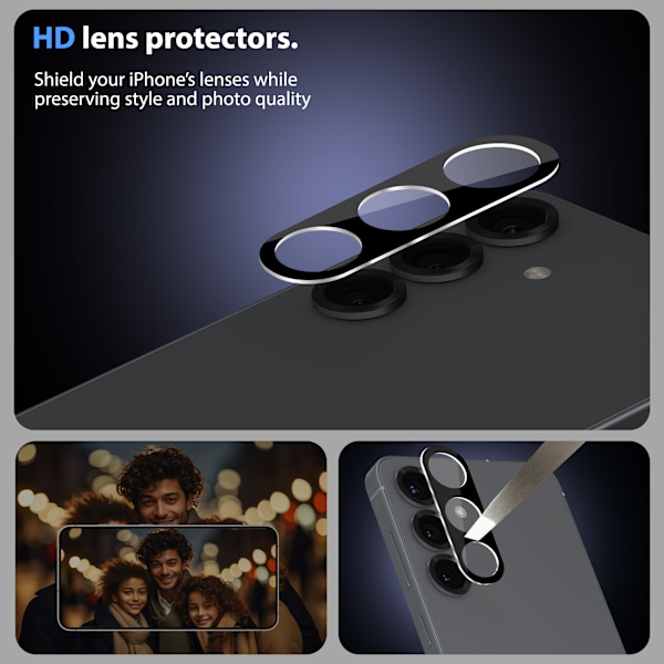 2-Pack Samsung Galaxy S25 Plus Skärmskydd & 2-Pack Linsskydd - Härdat Glas | [Automatisk Installation] - Bubbelfritt