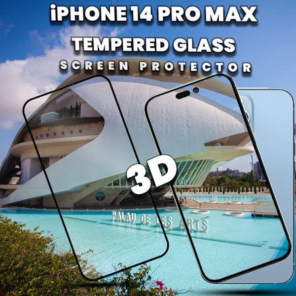 1-Pack IPHONE 14 PRO MAX Näytönsuoja - Karkaistu Lasi 9H - Super laatu 3D