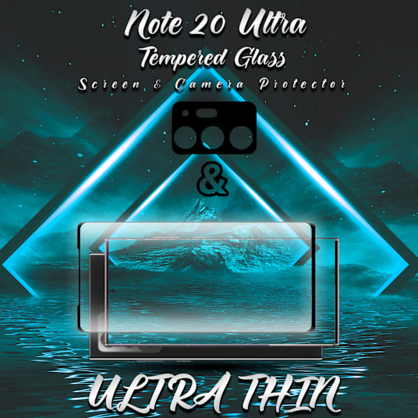 1-Pack Samsung Note 20 Ultra Skärmskydd & 1-Pack linsskydd - 9H GLAS