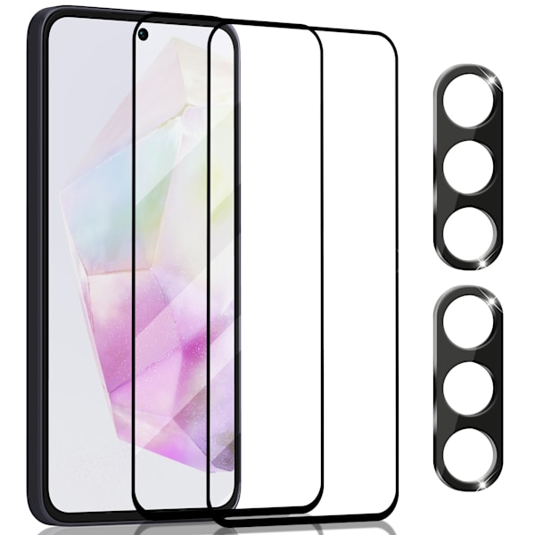 2-Pack SAMSUNG A36 Skærmbeskyttelse & 2-Pack linsebeskyttelse - Hærdet Glas 9H - Super kvalitet 3D