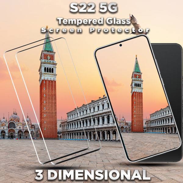 2-Pack SAMSUNG S22 Skærmbeskyttelse - Hærdet Glas 9H - Super kvalitet 3D