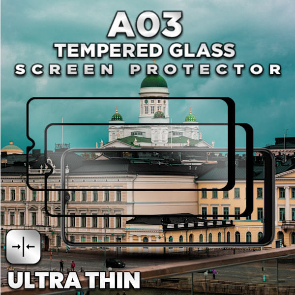 2-Pack SAMSUNG GALAXY A03 Skærmbeskyttelse - Hærdet Glas 9H - Super kvalitet 3D