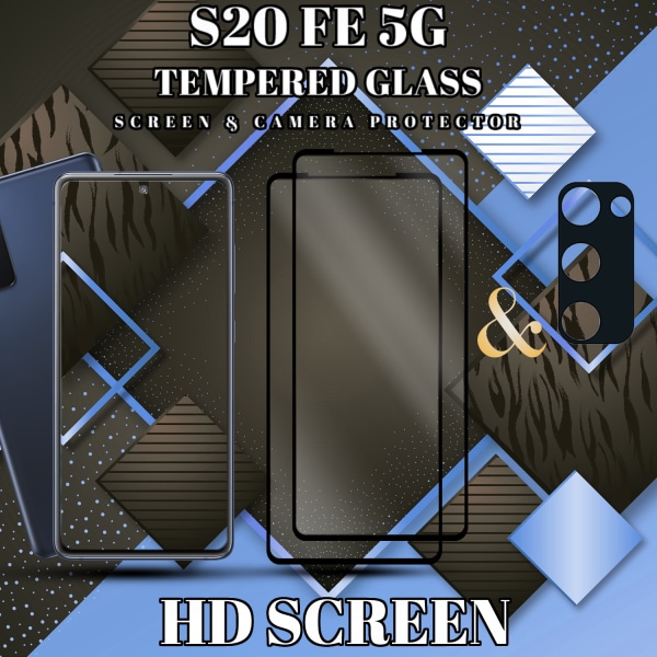 2-Pack Samsung S20 FE (5G) Skärmskydd & 1-Pack linsskydd - Härdat Glas 9H - Super kvalitet 3D