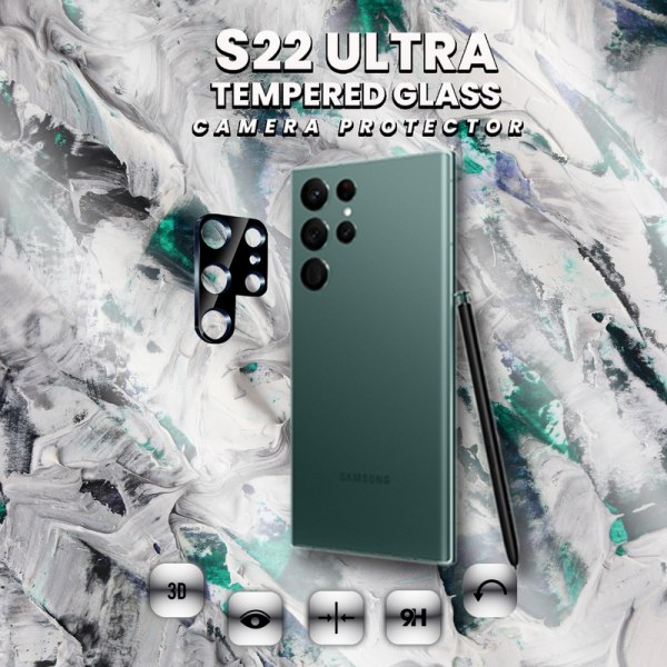 Linsskydd Samsung Galaxy S22 Ultra - Härdat Glas 9H - Super 3D