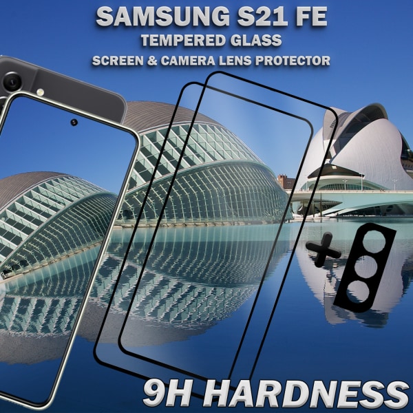 2-Pack SAMSUNG S21 FE Skærmbeskyttelse & 1-Pack linsebeskyttelse - Hærdet Glas 9H - Super kvalitet 3D