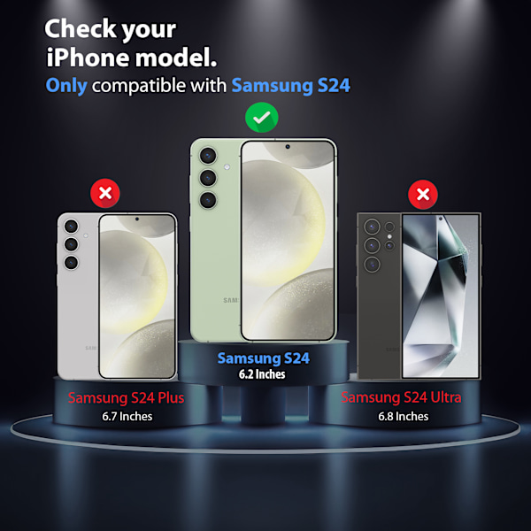 2-Pack Samsung Galaxy S24 Skärmskydd - Härdat Glas | [Automatisk Installation] - Bubbelfritt