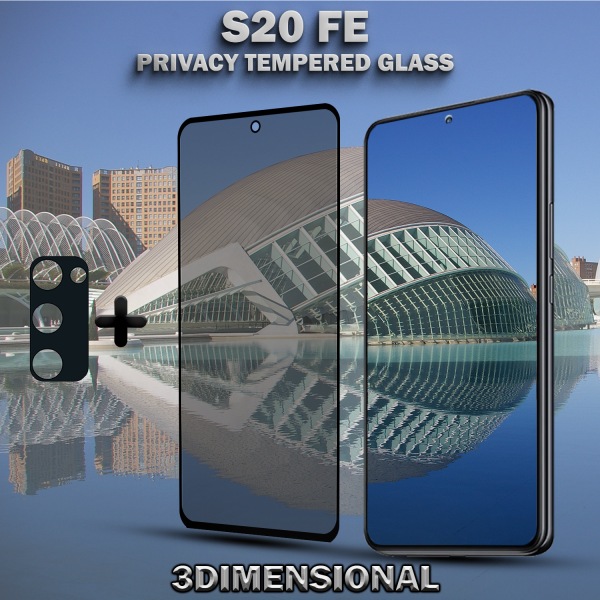 1-Pack Privacy SAMSUNG S20 FE Skärmskydd & 1-Pack linsskydd - Härdat Glas 9H - Super kvalitet 3D