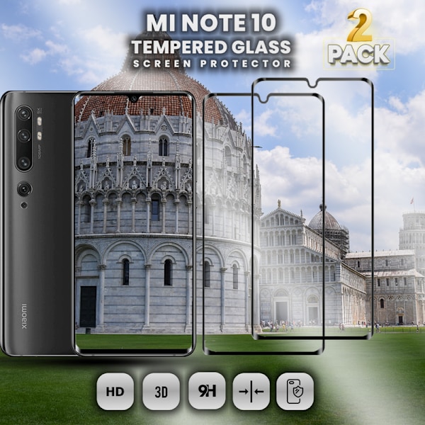 2-Pack XIAOMI MI NOTE 10 Skærmbeskyttelse - Hærdet Glas 9H - Super kvalitet 3D