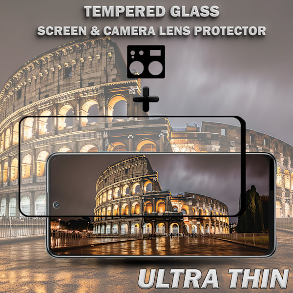 1-Pack Samsung S23 Ultra 5G Skärmskydd & 1-Pack linsskydd - Härdat Glas 9H - Super kvalitet 3D