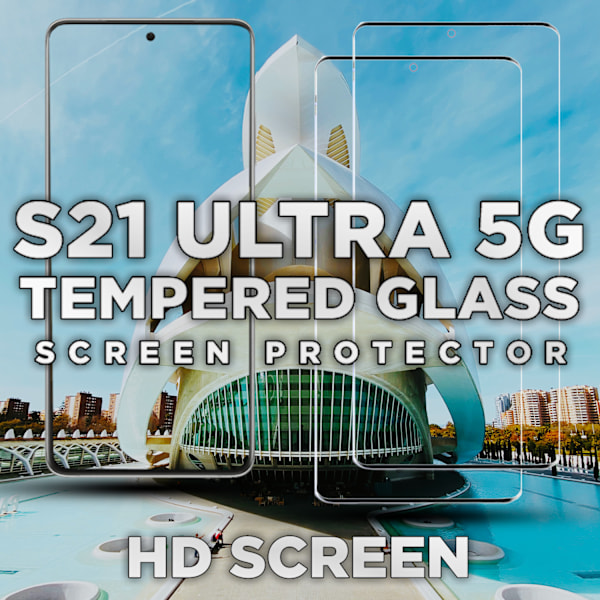 2 Pack Galaxy S21 Ultra 5G- Härdat glas 9H - Super kvalitet 3D