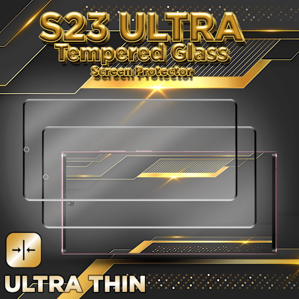 2-Pack SAMSUNG S23 ULTRA Skærmbeskyttelse - Hærdet Glas 9H - Super kvalitet 3D