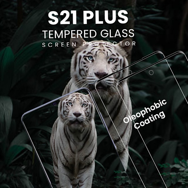 2-Pack SAMSUNG S21 PLUS Näytönsuoja - Karkaistu Lasi 9H - Super laatu 3D
