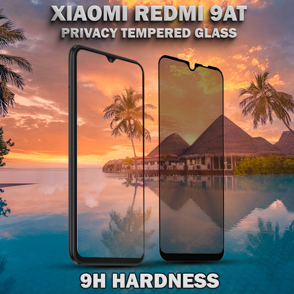 1-Pack Privacy Skärmskydd For Xiaomi Redmi 9AT - Härdat Glas 9H - Super Kvalitet 3D