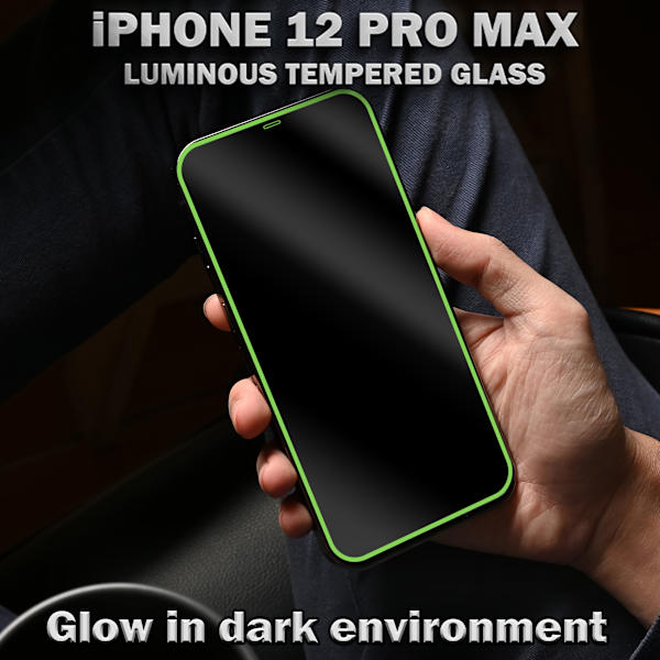 1-Pack Självlysande Skärmskydd For iPhone 12 Pro Max - Härdat Glas 9H - Super Kvalitet 3D