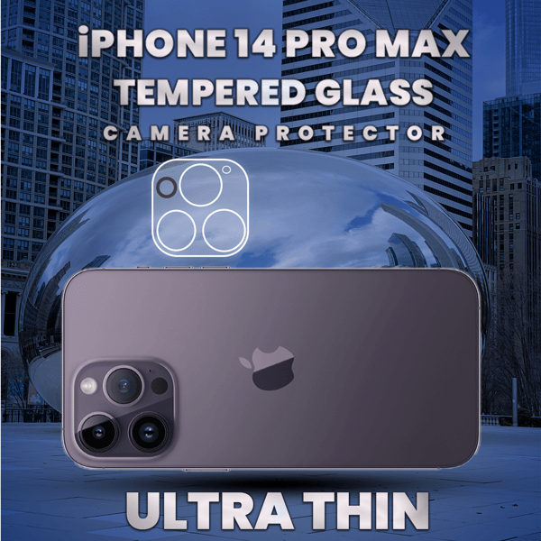 iPhone 14 Pro Max Linsskydd - 9H Härdat Glas- Super kvalitet 3D Linsskydd