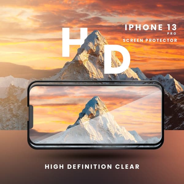 2-Pack IPHONE 13 PRO Skærmbeskyttelse - Hærdet Glas 9H - Super kvalitet 3D