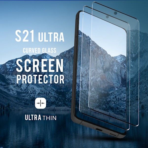 2-Pack GALAXY S21 ULTRA Skærmbeskyttelse - Hærdet Glas 9H - Super kvalitet 3D