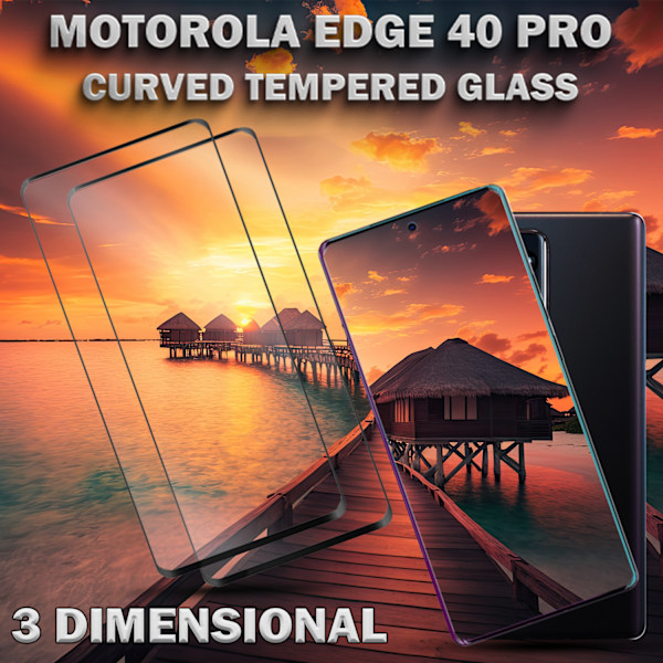 2-Pack MOTOROLA EDGE 40 PRO Näytönsuoja - Karkaistu Lasi 9H - Super laatu 3D