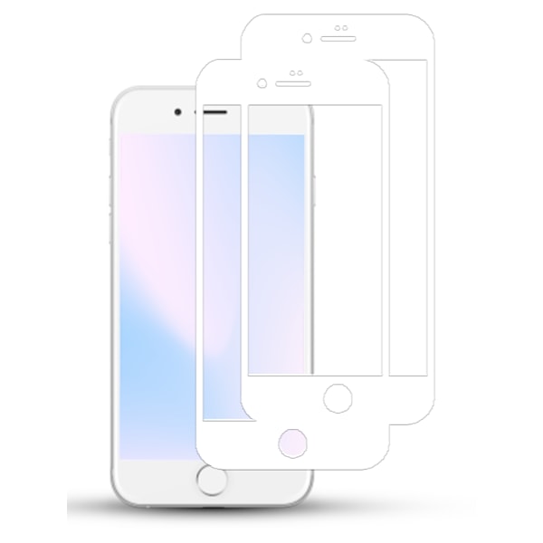 2-Pack IPHONE SE 2022 WHITE Skærmbeskyttelse - Hærdet Glas 9H - Super kvalitet 3D