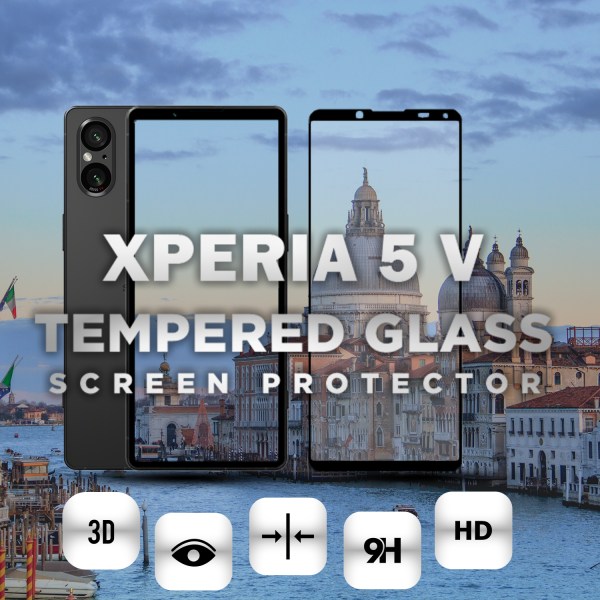 Sony xperia 5 V - Härdat Glas 9H - Super kvalitet 3D Skärmskydd