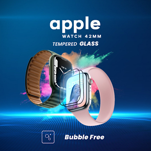 2-Pack APPLE WATCH 42MM Skærmbeskyttelse - Hærdet Glas 9H - Super kvalitet 3D