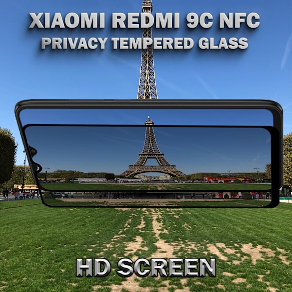 1-Pack Privacy Skärmskydd For Xiaomi 9C NFC - Härdat Glas 9H - Super Kvalitet 3D