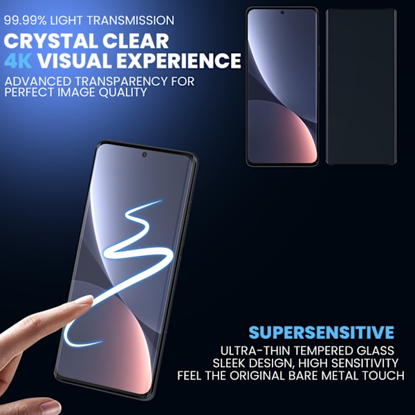 1-Pack XIAOMI 12 PRO Näytönsuoja - Karkaistu Lasi 9H - Super laatu 3D