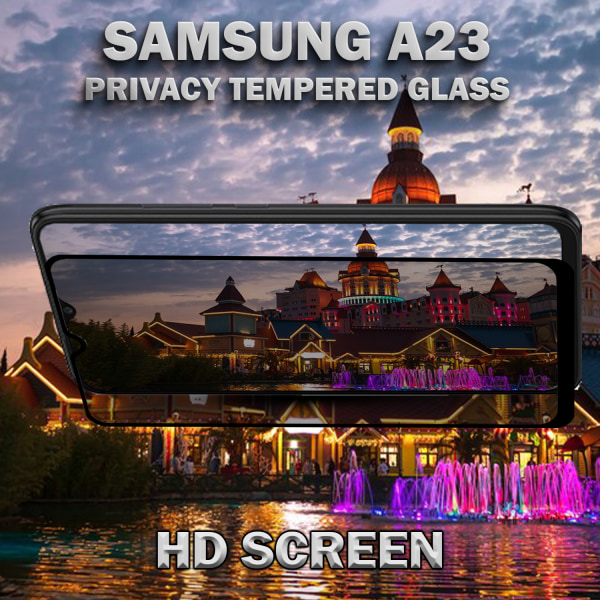 1-Pack Privacy Skärmskydd For Samsung A23 - Härdat Glas 9H - Super Kvalitet 3D