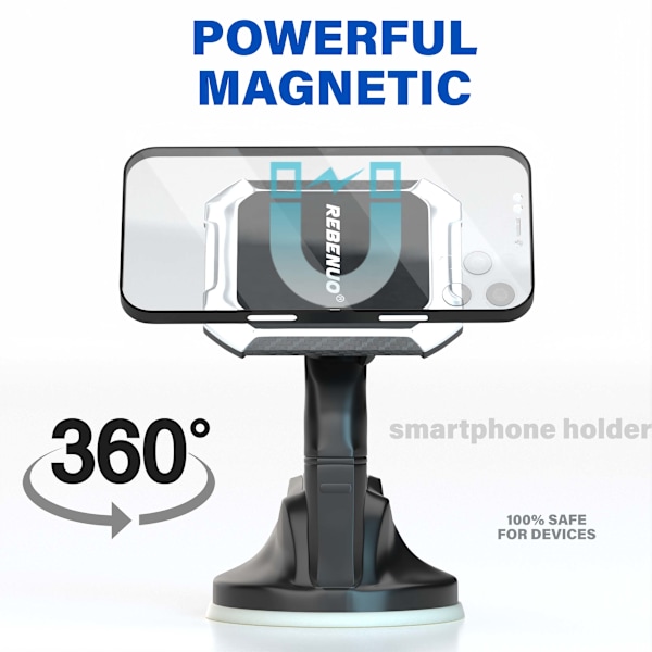 Universal Mobilhållare för Bilen – Enkel, Smidig med Magnet och 360° Rotation
